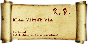Klem Viktória névjegykártya